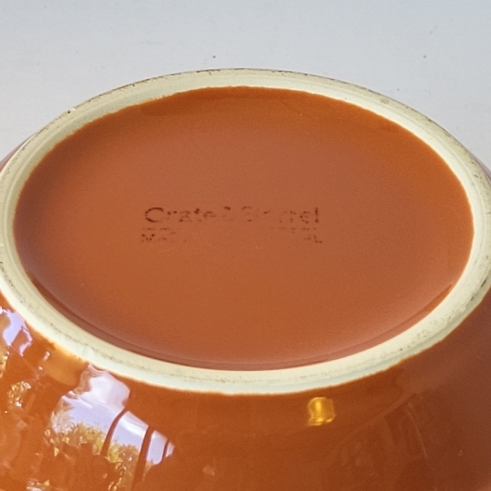 Crate & Barrel 6" Orange Parker Ceramic Mixing Bowl - Picture 6 of 8